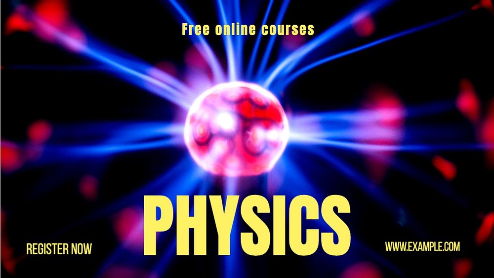 Physics class blog banner template, editable text