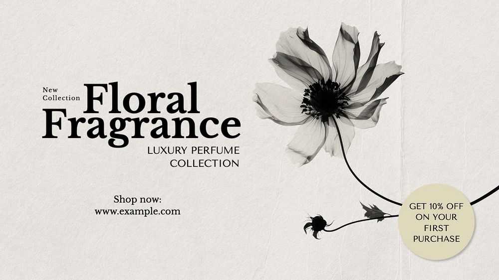 Floral fragrance blog banner template, editable text