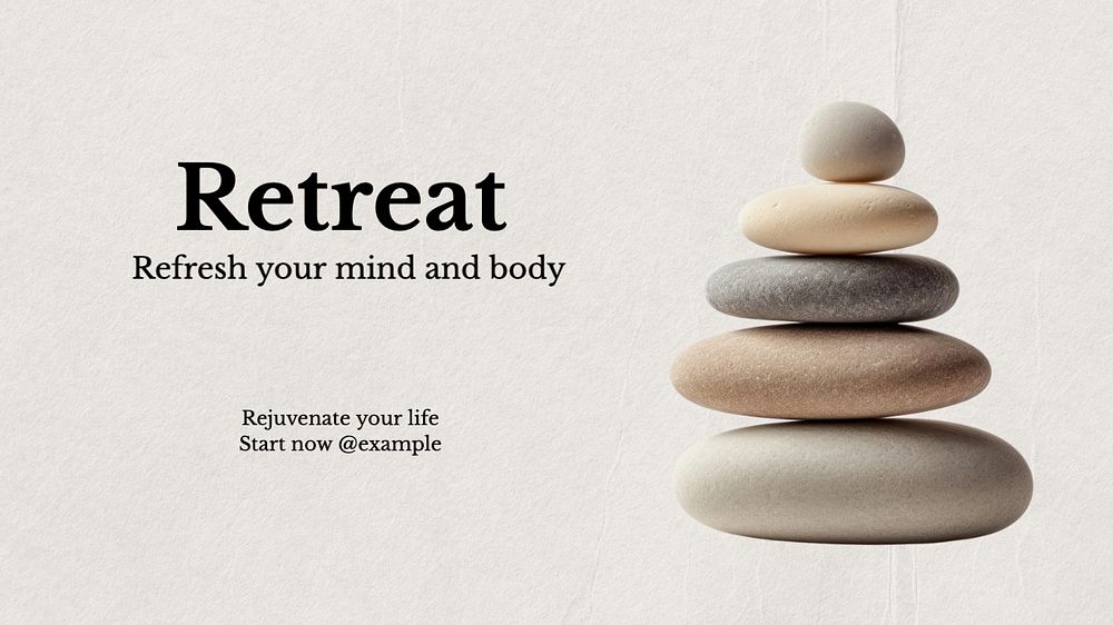 Retreat & wellness blog banner template, editable text