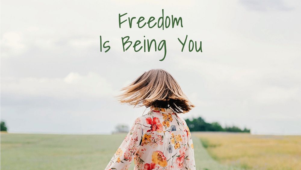 Freedom quote blog banner template, editable text