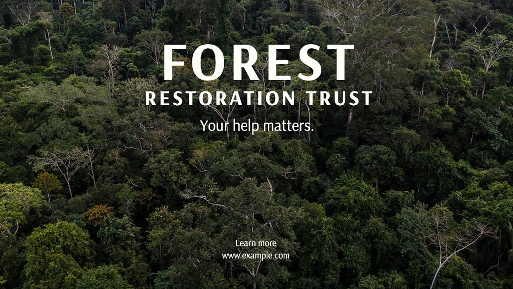 Forest restoration trust blog banner template, editable text