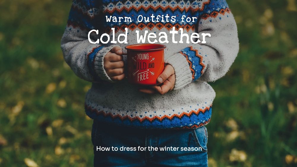 Warm outfits blog banner template, editable text