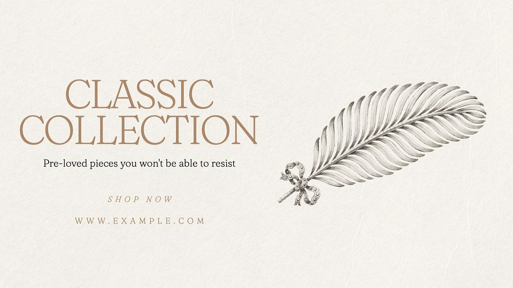 Classic collection blog banner template, editable text