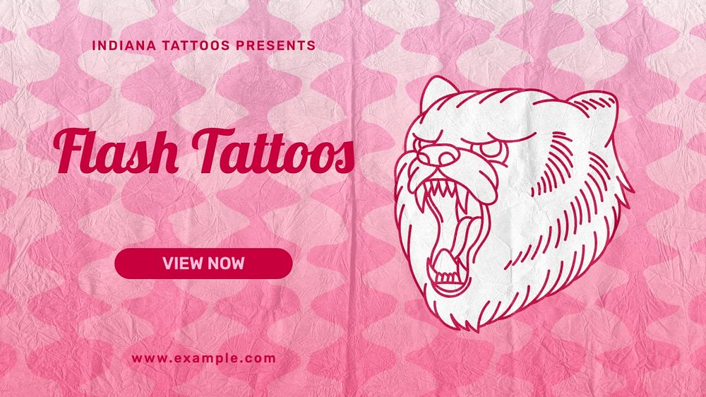 Flash tattoos blog banner template, editable text