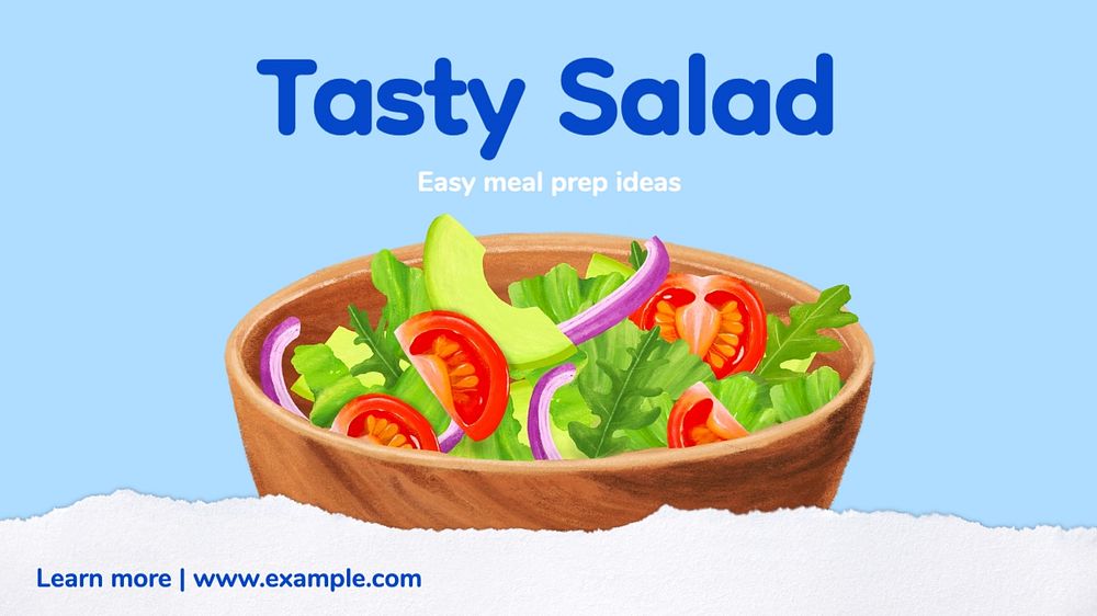 Salad prep blog banner template, editable text