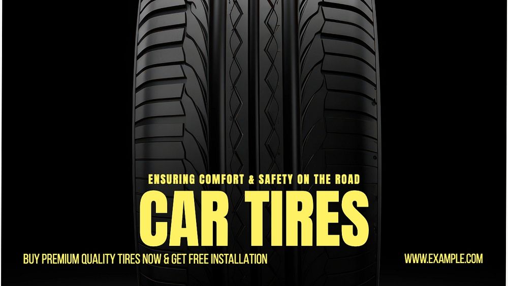 Car tires blog banner template, editable text