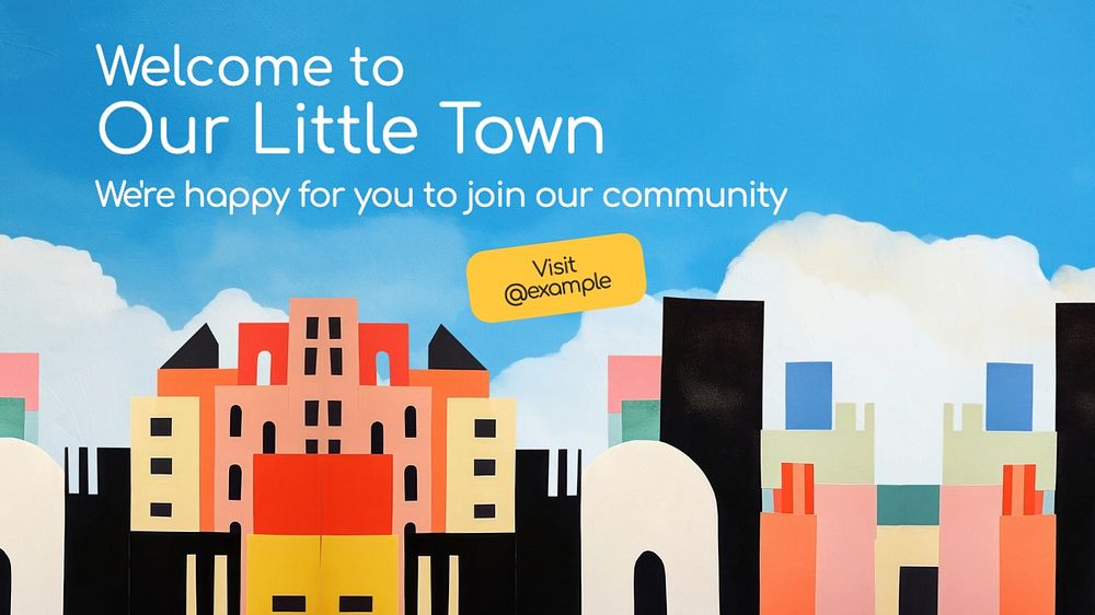 Welcome blog banner template, editable text