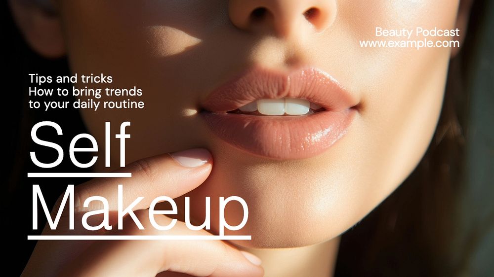 Makeup tricks blog banner template, editable text