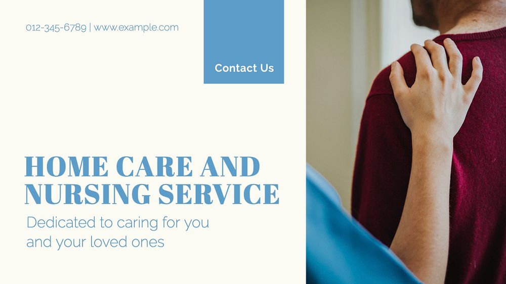 Nursing service blog banner template, editable text