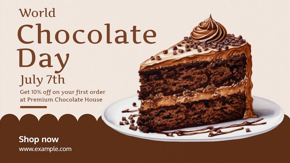 Chocolate day blog banner template, editable text