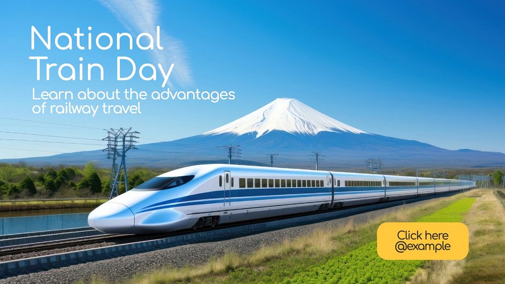 National train day blog banner template, editable text