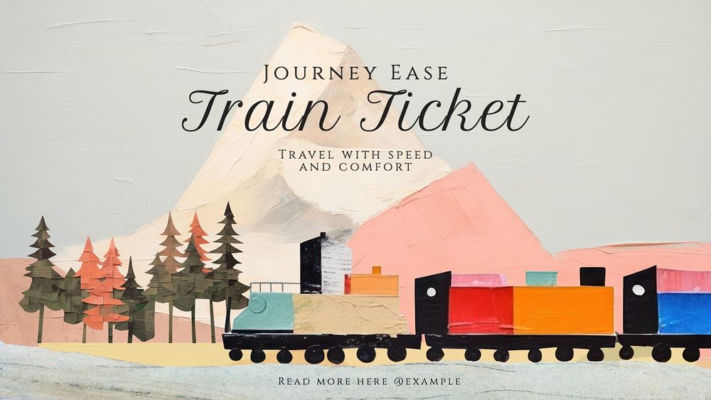 Train Instagram blog banner template, editable text