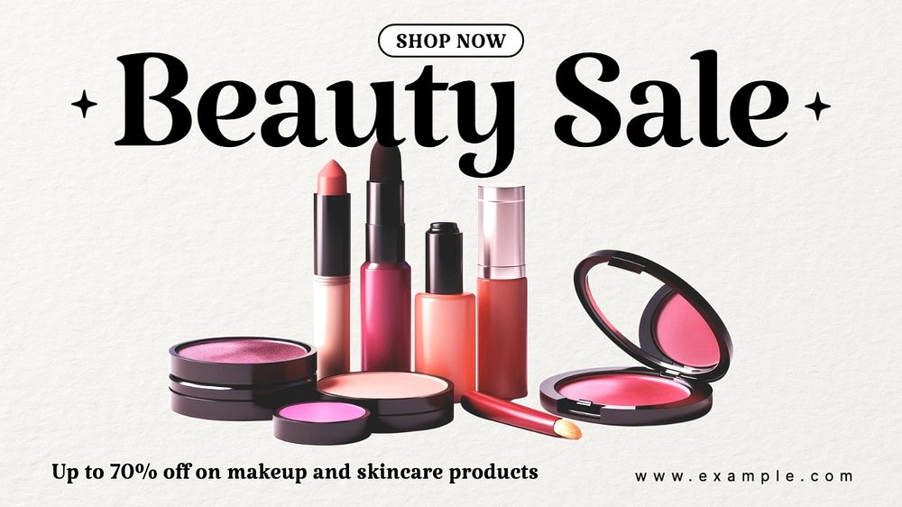 Beauty sale blog banner template, editable text