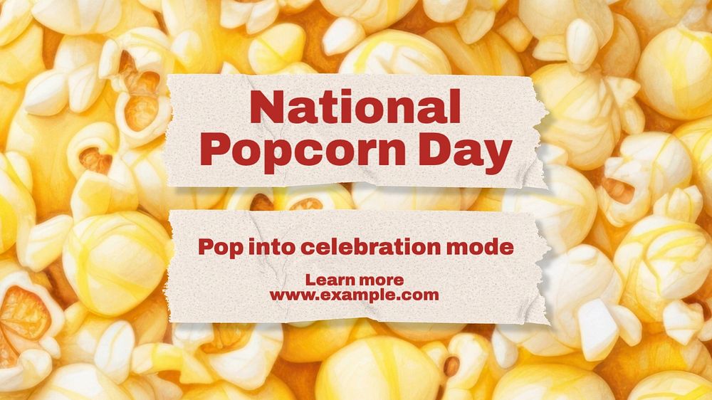 National popcorn day blog banner template, editable text