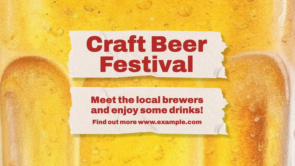 Craft beer festival blog banner template, editable text