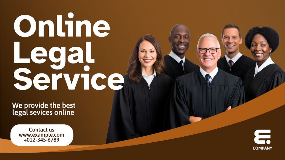 Online legal service blog banner template, editable text