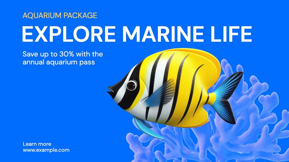 Explore marine life blog banner template