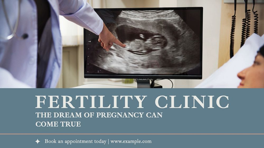 Fertility clinic blog banner template, editable text