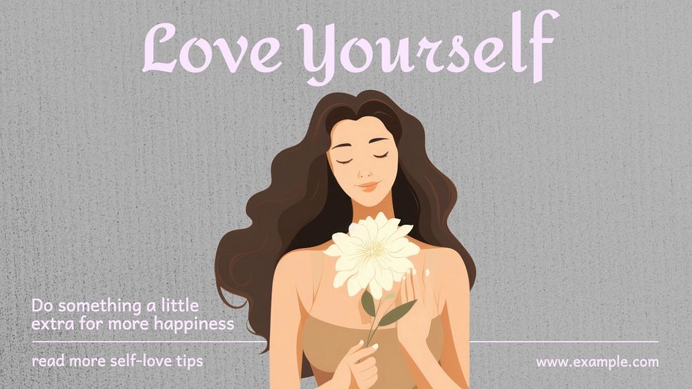 Love yourself blog banner template, editable text