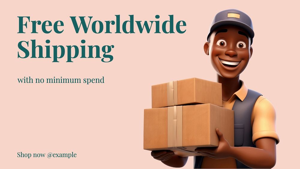 Worldwide shipping blog banner template