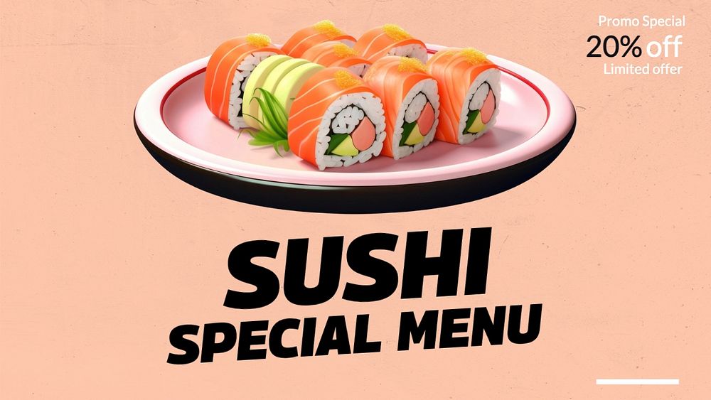 Sushi special menu blog banner template