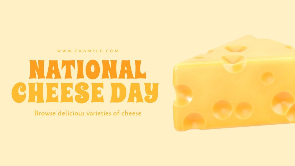 National cheese day blog banner template, editable text
