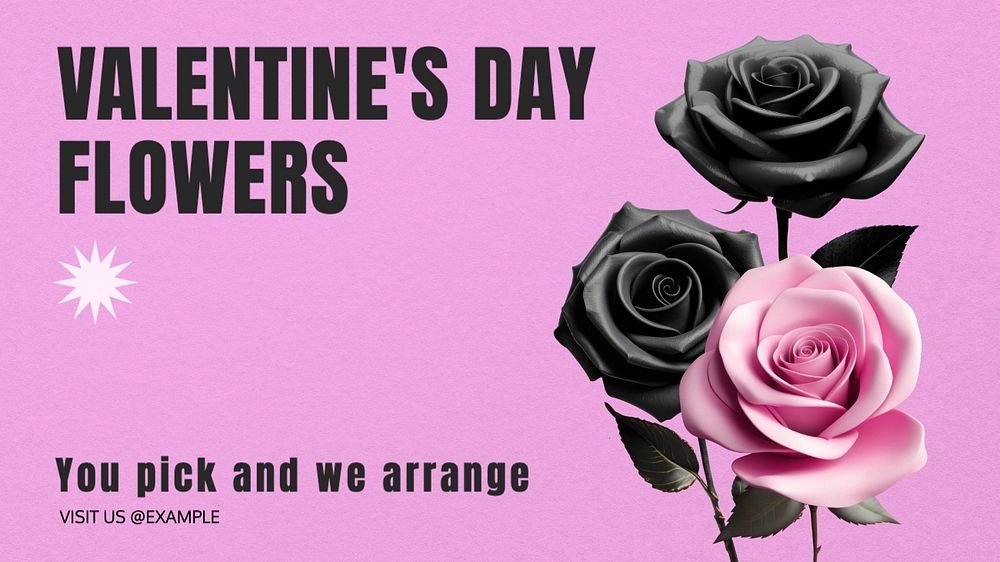 Valentine's flower blog banner template