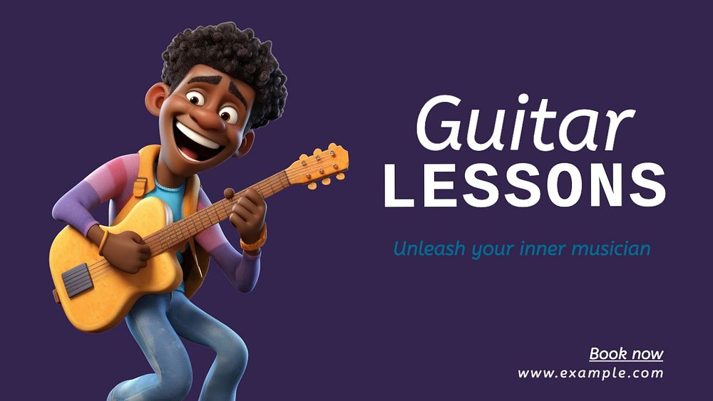 Guitar lessons blog banner template