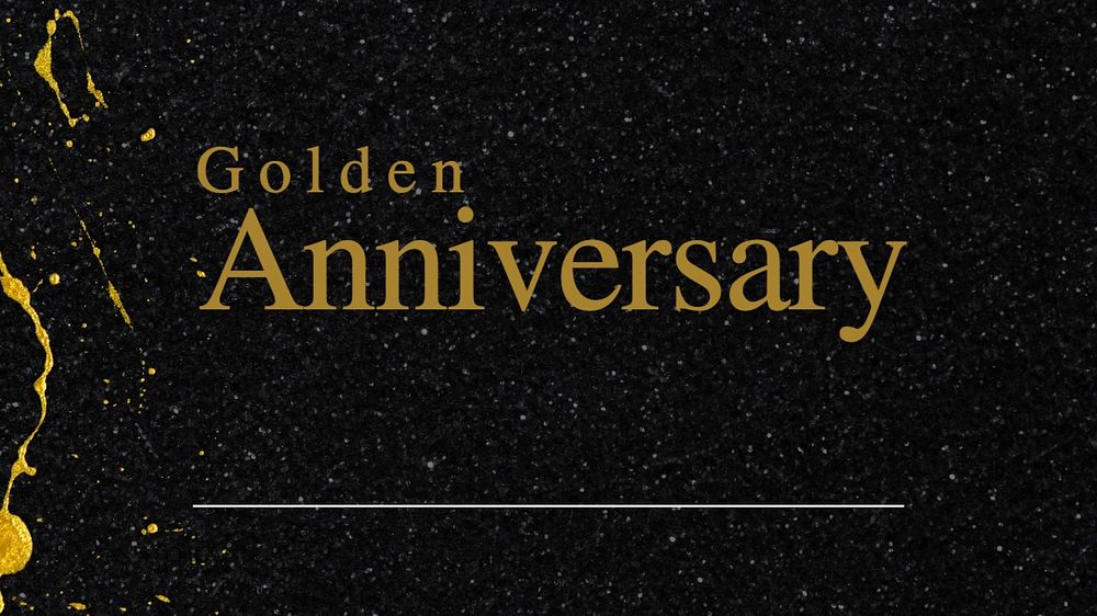 Golden anniversary blog banner template, editable text