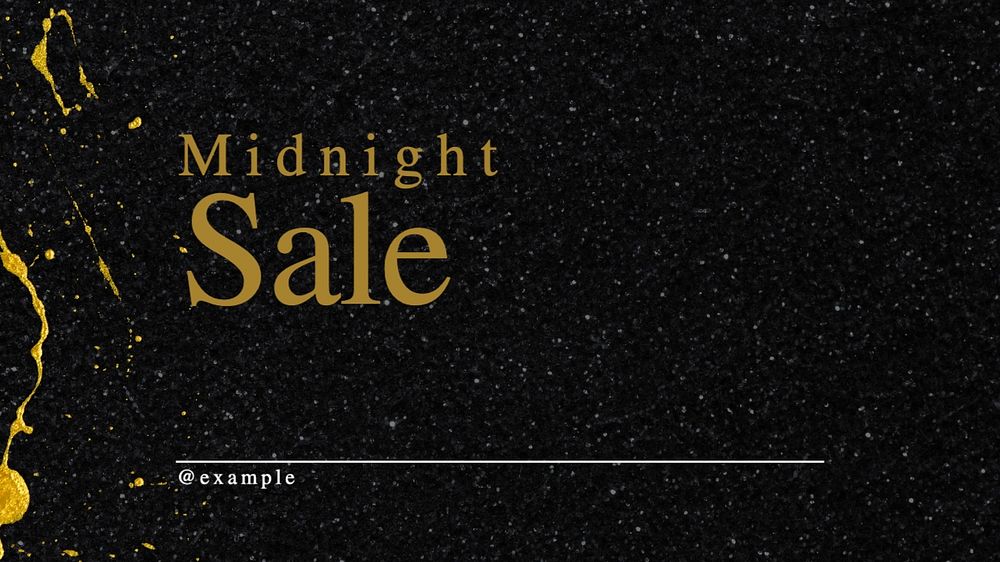 Midnight sale blog banner template, editable text