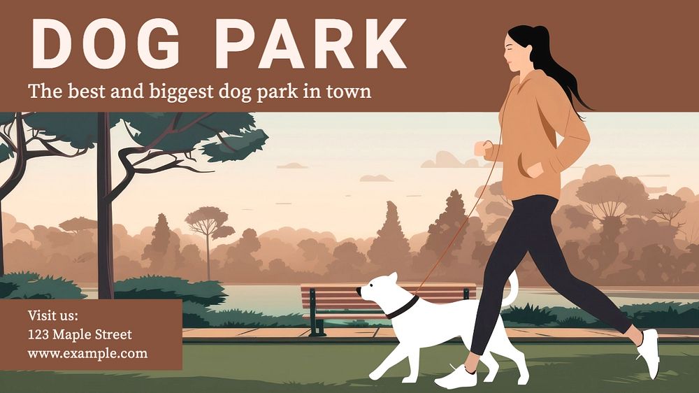 Dog park blog banner template, editable text