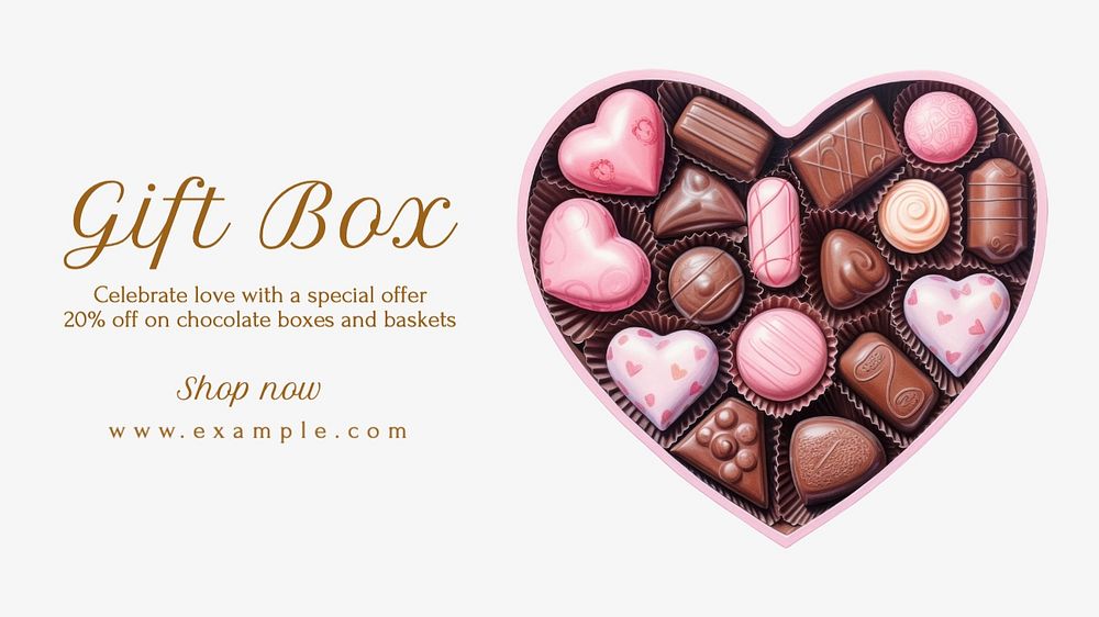 Gift box blog banner template, editable text