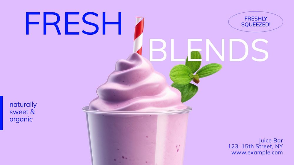 Fresh fruit blends blog banner template, editable text