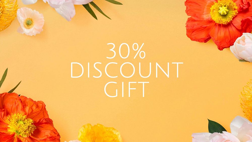 Discount Gift blog banner template, editable text