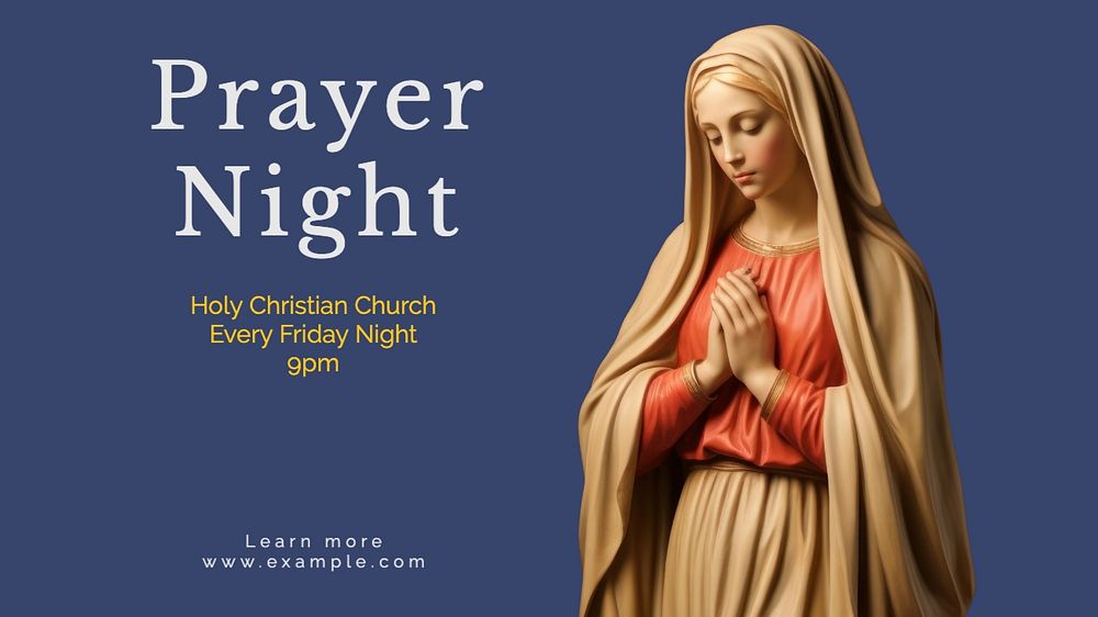 Prayer night blog banner template, editable text