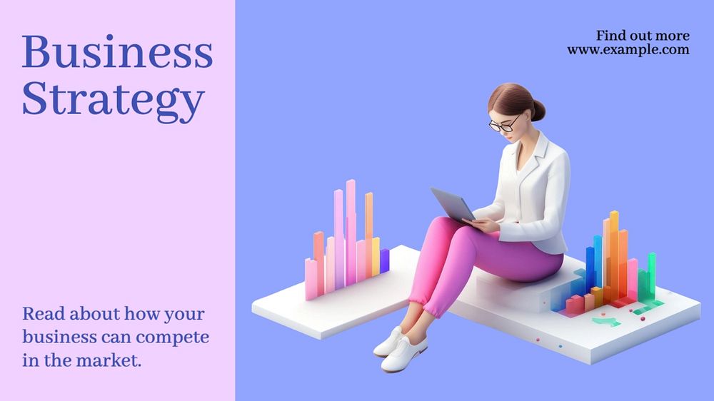 Business strategy blog banner template, editable text