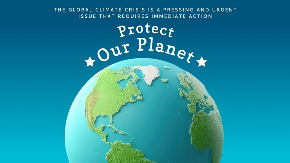 Protect our planet blog banner template, editable text