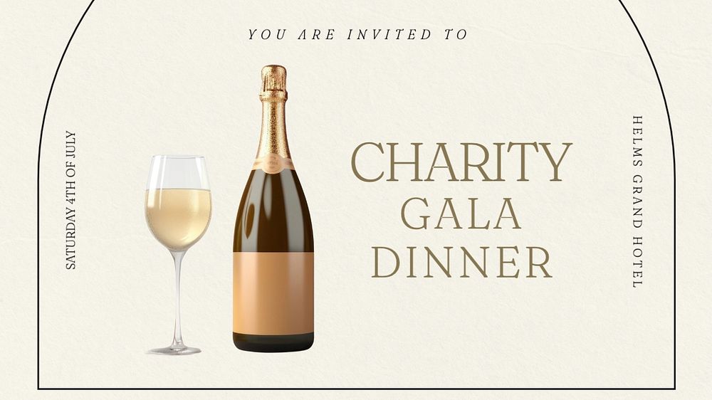 Charity gala dinner blog banner template, editable text