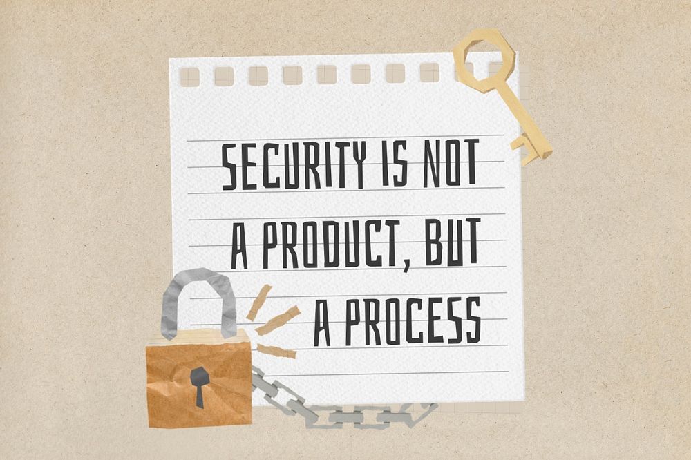 Security quote, lock and key paper craft remix, editable design