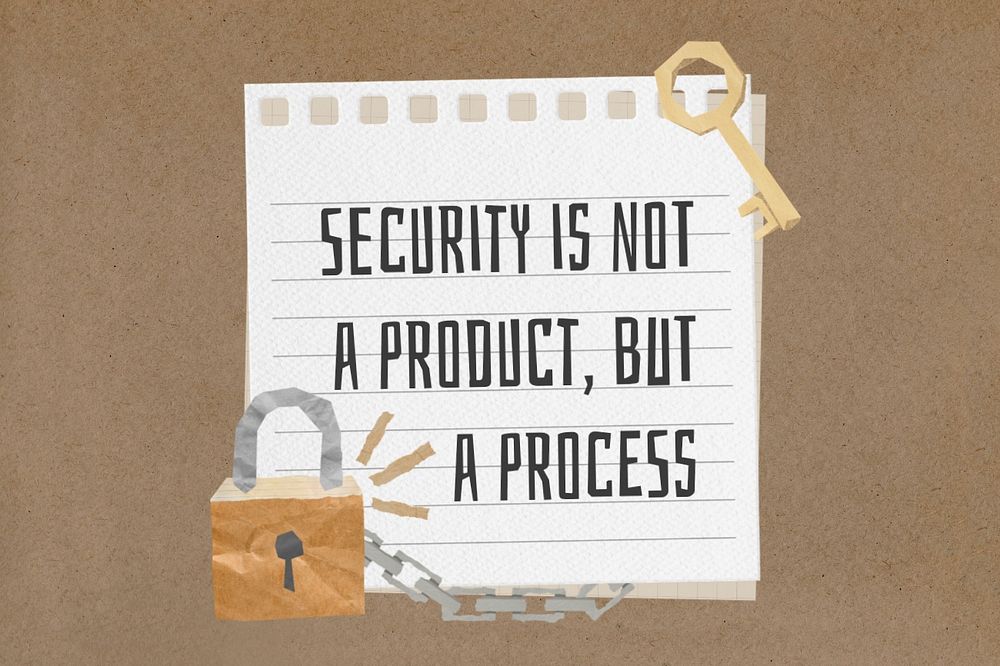 Security quote, lock and key paper craft remix, editable design