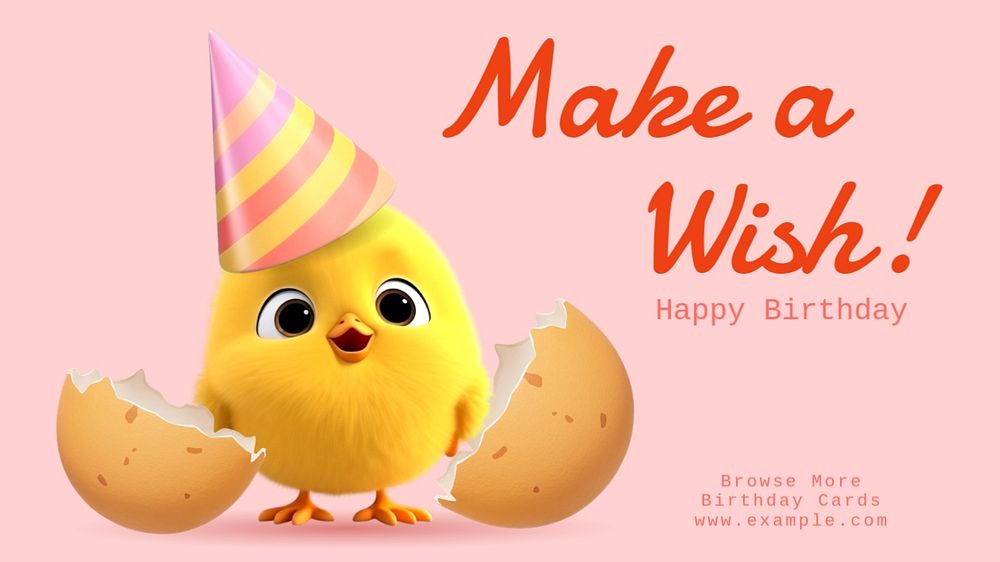 Birthday card wish blog banner template, editable text