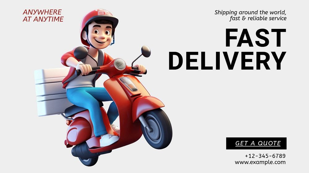 Fast delivery blog banner template, editable text