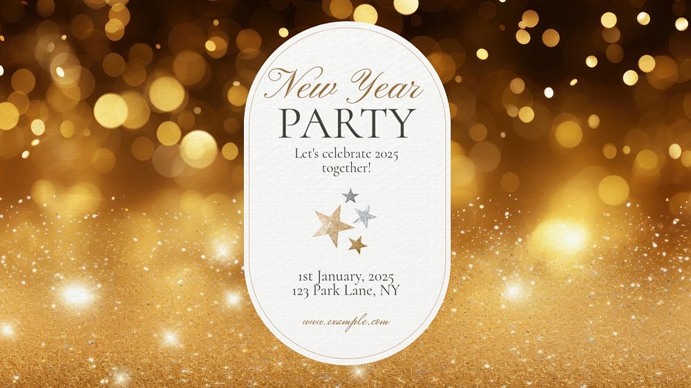 New year party blog banner template, editable text