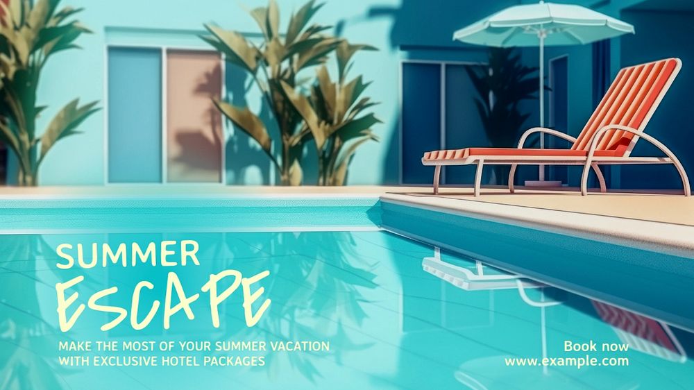 Summer escape blog banner template, editable text