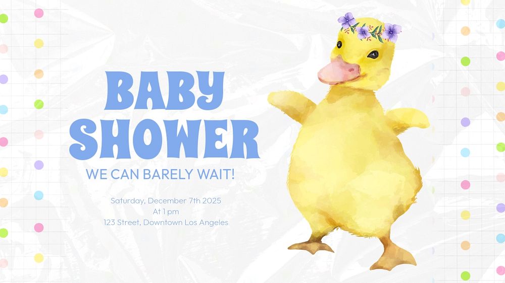 Baby shower blog banner template, editable text