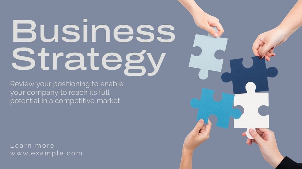 Business strategy blog banner template, editable text