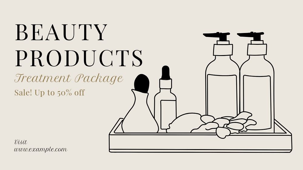 Beauty product sale blog banner template, editable text