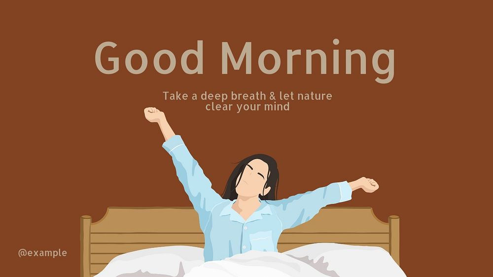 Good morning blog banner template, editable text