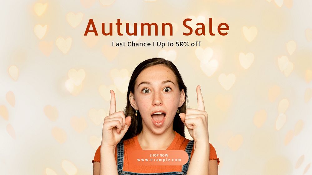 Autumn sale blog banner template, editable text