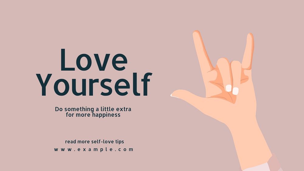 Love yourself blog banner template, editable text